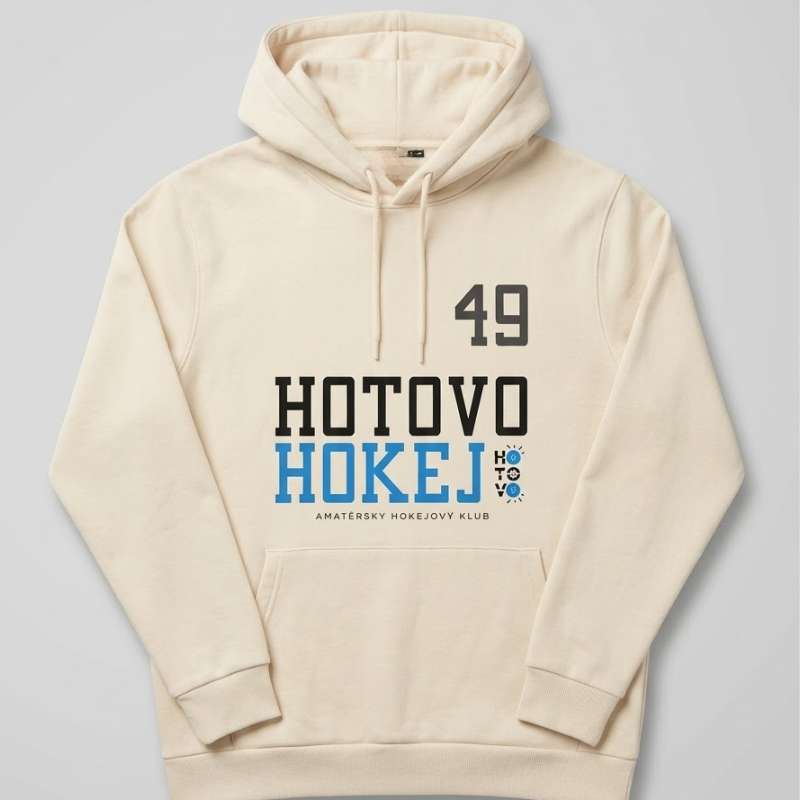 DTF potlač na mikine pre amatérsky hokejový klub hotovo